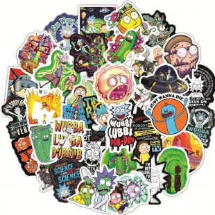 Set 50 Stickers Rick & Morty Serie Decorativo Calcomanias